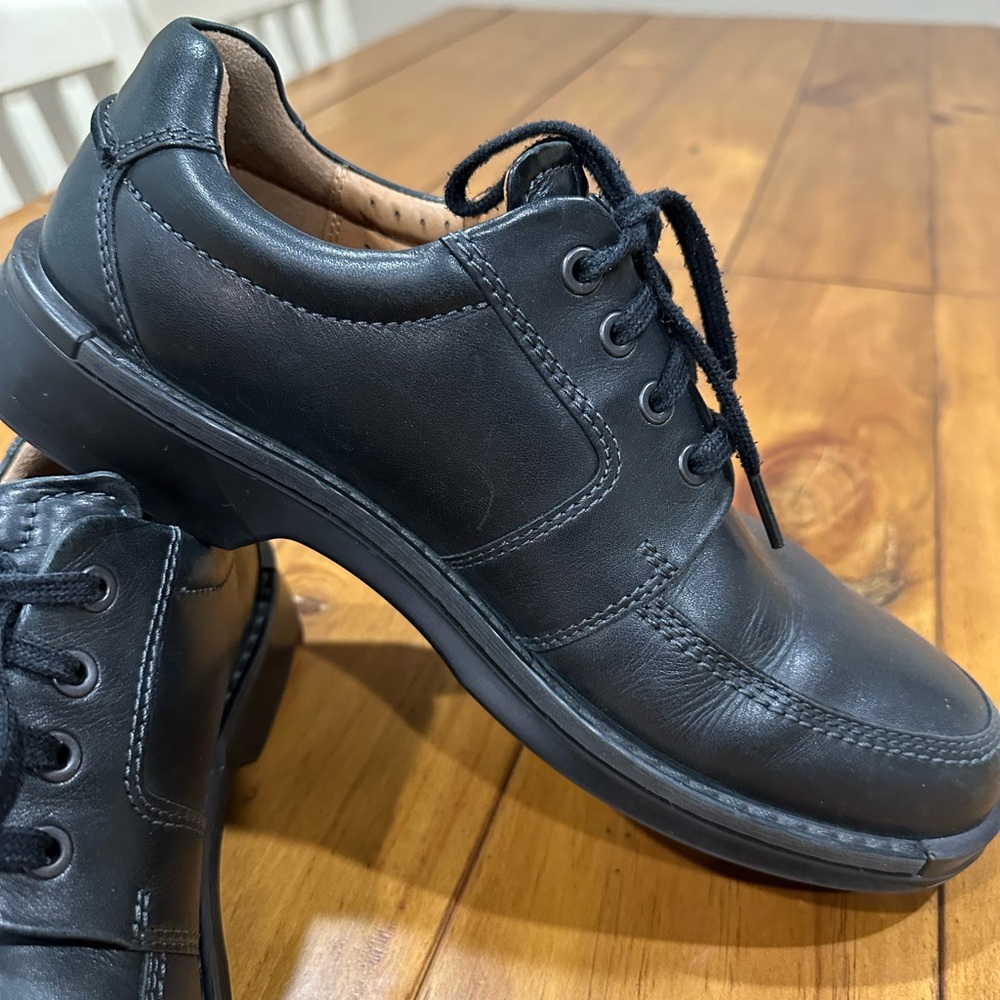Ecco Black Leather Oxfords Excellent Preowned Condition Sz 10 US 43 EU - Picture 6 of 12